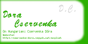 dora cservenka business card
